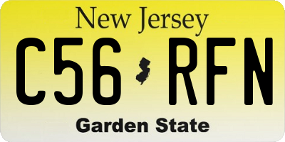 NJ license plate C56RFN