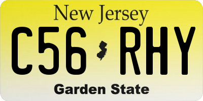 NJ license plate C56RHY
