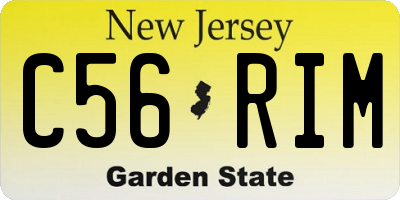 NJ license plate C56RIM