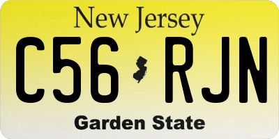 NJ license plate C56RJN