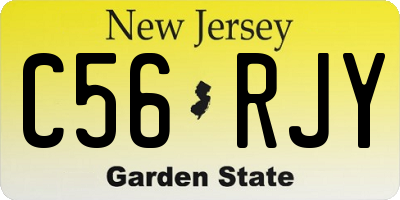 NJ license plate C56RJY