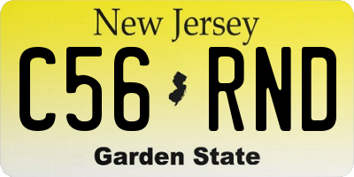 NJ license plate C56RND