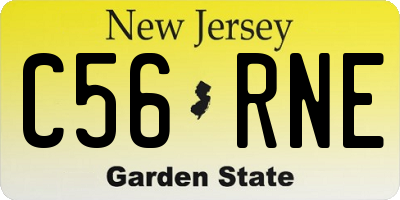 NJ license plate C56RNE
