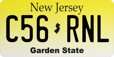 NJ license plate C56RNL