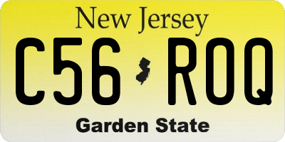 NJ license plate C56ROQ