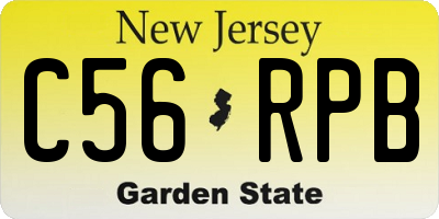 NJ license plate C56RPB