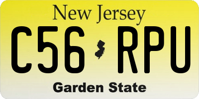 NJ license plate C56RPU