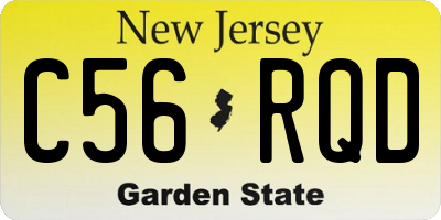NJ license plate C56RQD