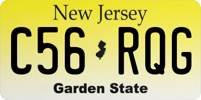 NJ license plate C56RQG