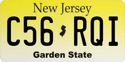 NJ license plate C56RQI