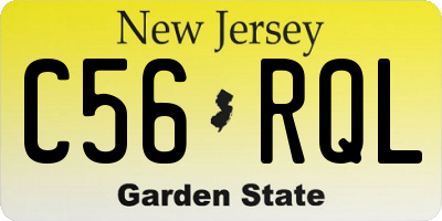 NJ license plate C56RQL
