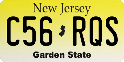 NJ license plate C56RQS