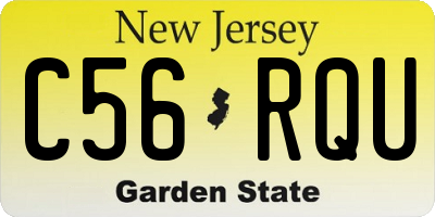 NJ license plate C56RQU