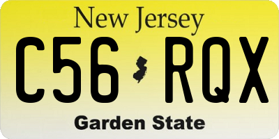 NJ license plate C56RQX
