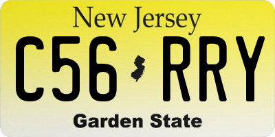 NJ license plate C56RRY