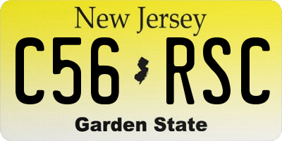 NJ license plate C56RSC