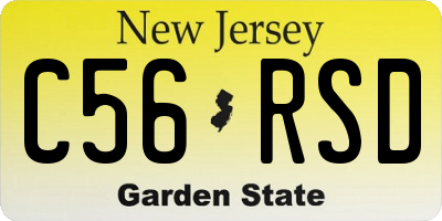 NJ license plate C56RSD