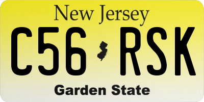 NJ license plate C56RSK
