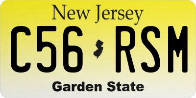 NJ license plate C56RSM