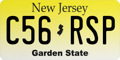 NJ license plate C56RSP