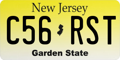 NJ license plate C56RST