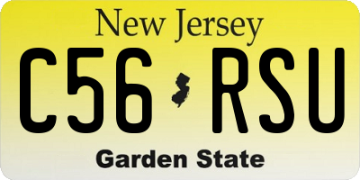 NJ license plate C56RSU
