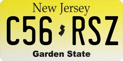 NJ license plate C56RSZ