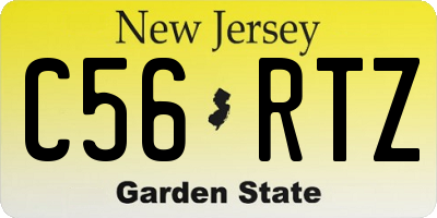 NJ license plate C56RTZ