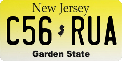 NJ license plate C56RUA