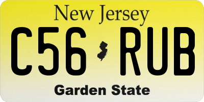NJ license plate C56RUB