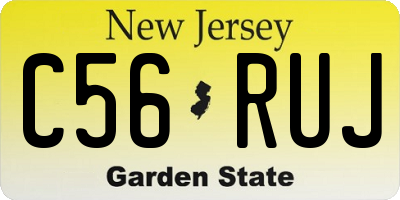 NJ license plate C56RUJ