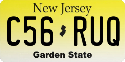 NJ license plate C56RUQ