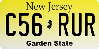 NJ license plate C56RUR