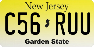 NJ license plate C56RUU