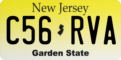 NJ license plate C56RVA