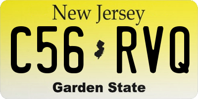 NJ license plate C56RVQ