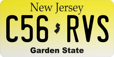 NJ license plate C56RVS