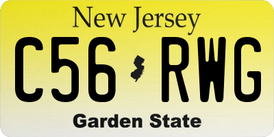 NJ license plate C56RWG