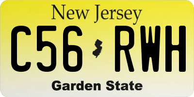 NJ license plate C56RWH