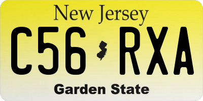NJ license plate C56RXA