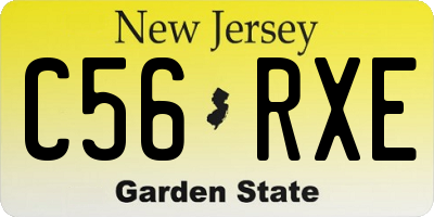 NJ license plate C56RXE