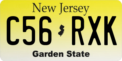 NJ license plate C56RXK