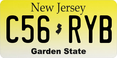 NJ license plate C56RYB