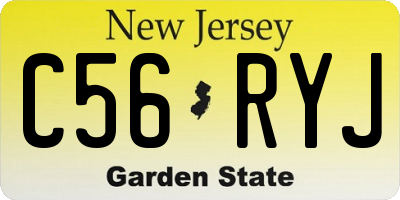 NJ license plate C56RYJ