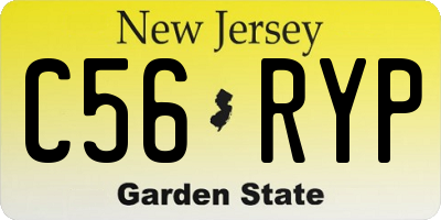 NJ license plate C56RYP