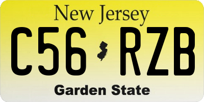 NJ license plate C56RZB