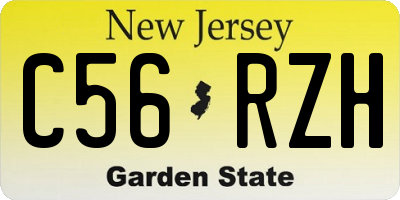 NJ license plate C56RZH