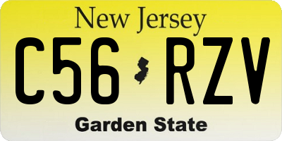 NJ license plate C56RZV