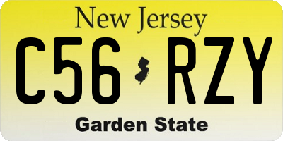 NJ license plate C56RZY