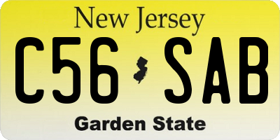 NJ license plate C56SAB